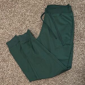 Dark Green Drawstring Jogger Pants